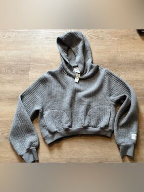 Neutral Gray Quilted Pullover Hoodie by offline by aerie